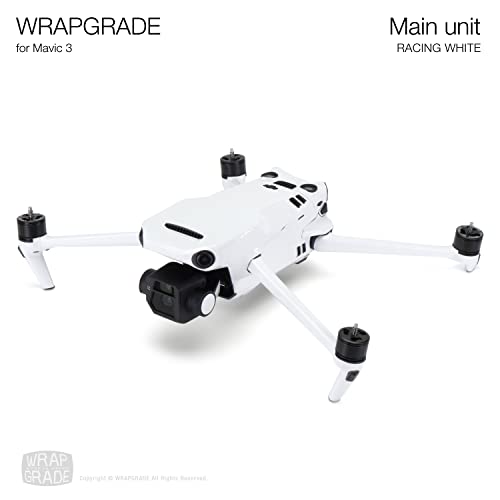 Image of WRAPGRADE Full Skin Stickers for DJI Mavic 3 / Mavic 3 Classic (RACING WHITE)