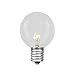 Novelty Lights 25 Pack G30 Outdoor Globe Replacement Bulbs, Clear, C7/E12 Candelabra Base, 5 Watt