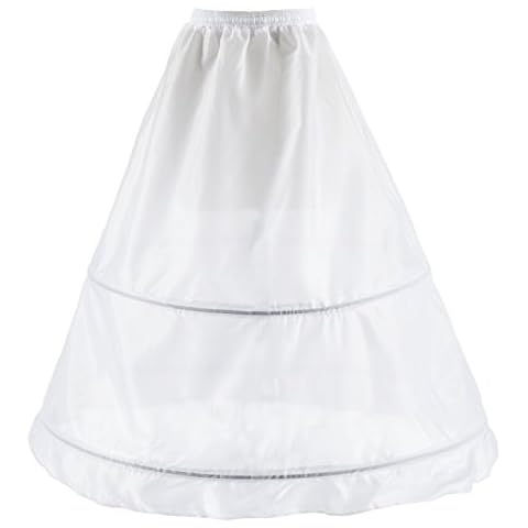 Wedding Petticoat Underskirt Crinoline 2 Hoop Bridal Petticoat Wedding Wedding Crinoline Hoop Shaping Half Slips a line Petticoat for Wedding Dress Bridal Dress White (White, 2hoop) Cover