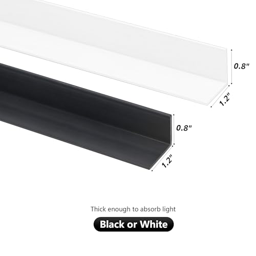 (58.5",2pcs)100% Blackout PVC Light Blockers Side Tracks for Window Shades and Blinds, for Blackout Strips on both sides of the Blinds, Great for Bedrooms and nurseries-Light Blocking Strips