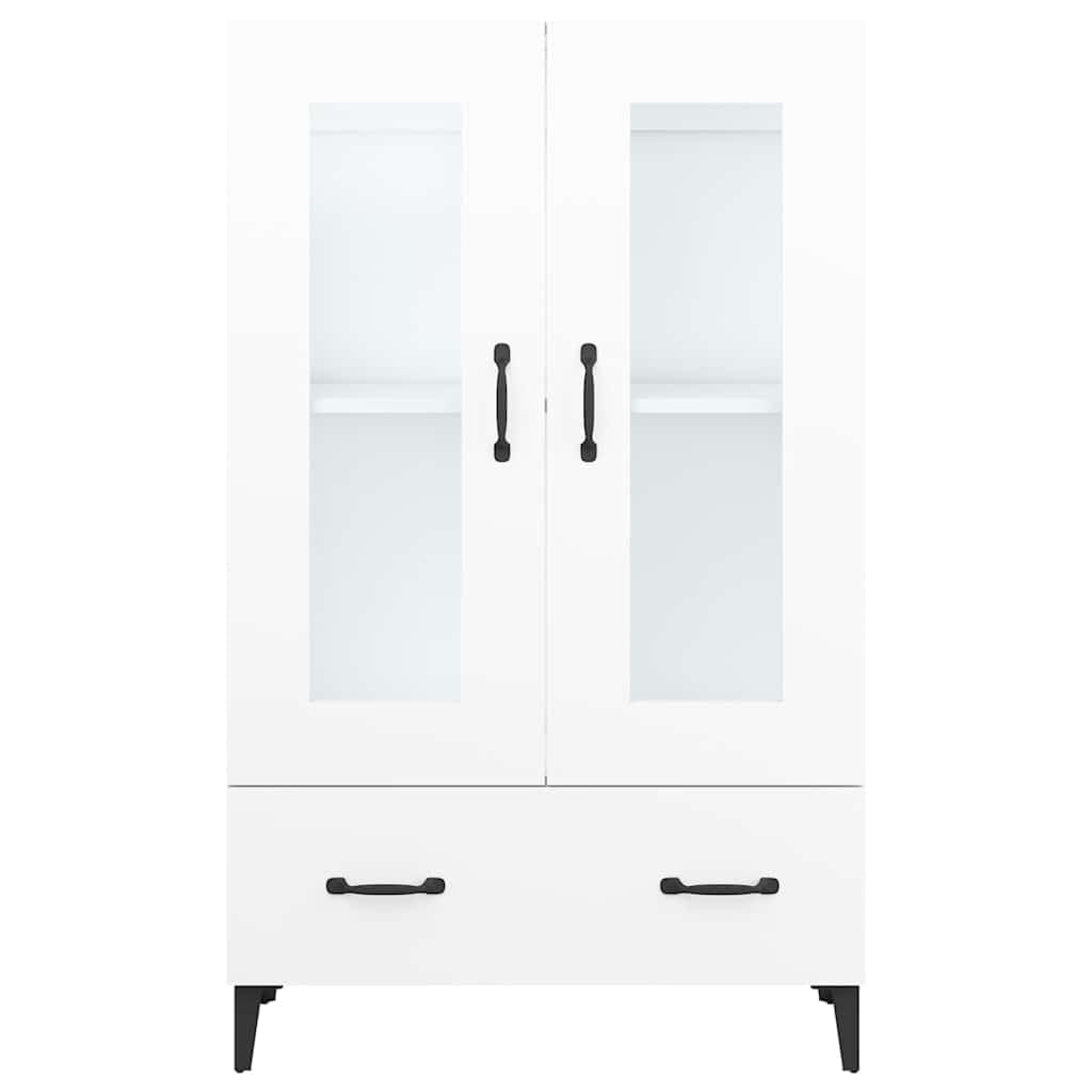 Armadietto alto, bianco, 70 x 31 x 115 cm, in legno, con anta in