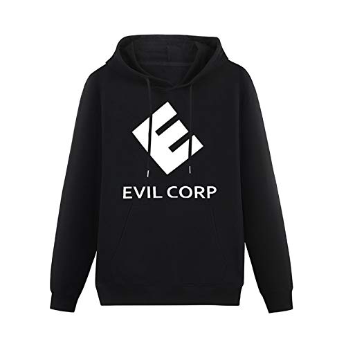 Evil Corp MR Robot Cool Fsociety Hacker Anonymous Funny Hoodies Long Sleeve Pullover Loose Hoody Mens Sweatershirt Size 3XL Black