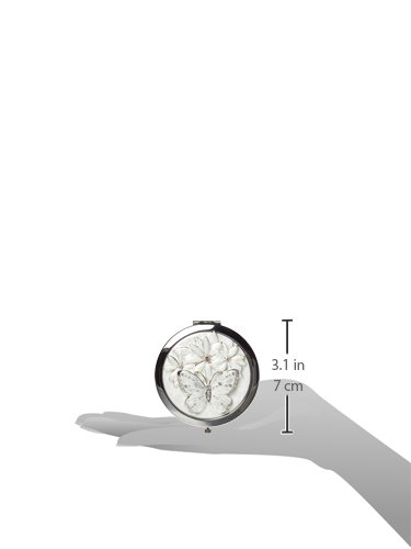 Sophia Silverplated And Epoxy Round Compact Mirror...