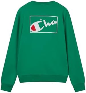 Champion Erkek Baskılı Bisiklet Yaka Sweatshirt, Yeşil, L - Görsel 6