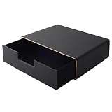 HAPINARY PU Leather Single Drawer Desktop Organizer Document Bill Storage Box for Home Office Study with Stackable Design for Easy File Management