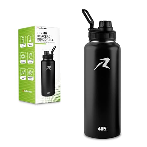 La Mejor Lista de Termo ecko más recomendados. 38 Redlemon Termo de Acero Inoxidable con Doble Aislamiento Térmico (1.2 L 24 Horas de Agua Fría y 12 Horas de Agua Caliente, Tapa Hermética Antigoteo y Manija para Transportar,...