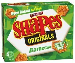 Arnotts Shapes Barbecue Original Flavour Crackers, Oven Baked, 175g