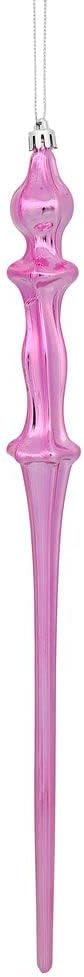 Vickerman 477823-15.7" Mauve Shiny Icicle Christmas Tree Ornament (3 pack) (N175345D)