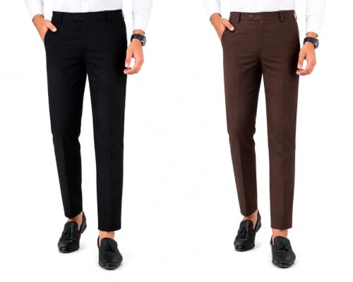 Image of VX9 Men's Formal Trousers, Smart Office & Business Wear, Classic Fit