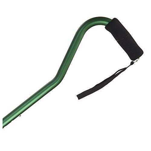 Offset Handle Aluminum Cane - Green