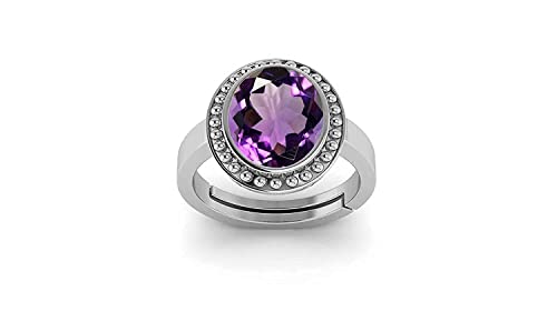 Bague améthyste homme femme Mtrolls argent astrologique pierre de naissance taille 16-28