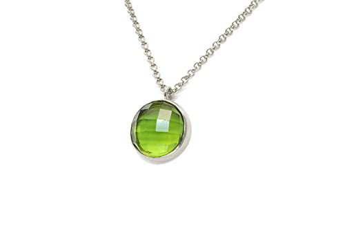 Collier Péridot vert et palladium blanc pour sublimer vos tenues quotidiennes