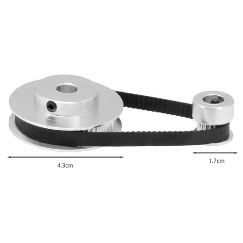 Tiardey 2 Stück GT2-Synchronrad, 20 und 60 Zähne, 8 mm Bohrung, Aluminium-Zahnriemenscheibe mit 2 Stück Länge 200 mm, Breite 6 mm, für präzise mechanische Systeme