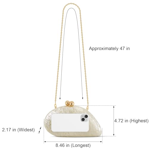 NEWROGENG Shell Clutch Purse for Women Formal, Evening Bag, Pearl Clutch by NEWROGENG - Used condition - Image 6