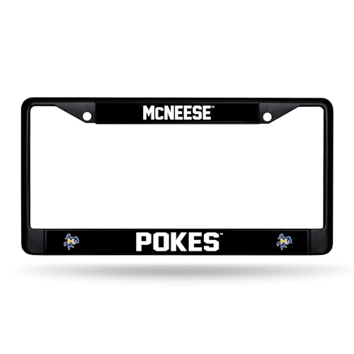 Rico Industries NCAA McNeese State Cowboys Standard Black Chrome Frame with Decal Inserts 12" x 6" Car/Truck Auto Accessory