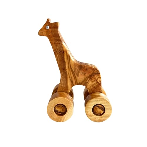 ege'deneve.com Olivenholz Spielzeug Giraffe, Holzspielzeug Giraffe, umweltfreundliches Spielzeug, handgefertigtes Holzspielzeug, Bio-Spielzeug, veganes Spielzeug