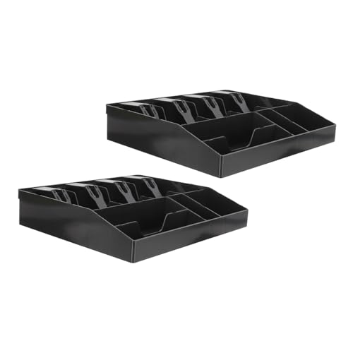 Parliky 2個キャッシュドアーインサートトレイ 多仕切りデザイン 小型現収納オーガナイザー スーパー 小売店対応 丈夫な素材で耐久性高く