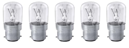 Image of Luxsa Lighting Pack of 5 Pygmy 15w bc B22 Clear Sign Appliance Sewing Fridge Freezer Lava Lamp 60 Lumen 2800k Glass Warm White Bayonet Cap