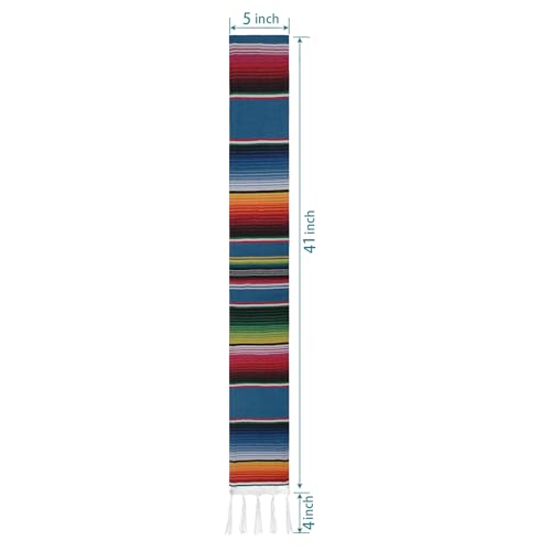 Endea Graduation Mexican Hispanic Serape Stole (Blue) - Thumbnail 2