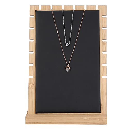 FTVOGUE Présentoir de Collier en Bois Collier Bijoux Présentoir Organisateur Support Bijoux Suspendus Porte-bijoux avec Surface Lisse pour Chaînes Bracelets(Le noir) Cover