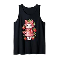 Strawberry Kitten Rain Coat Tank Top