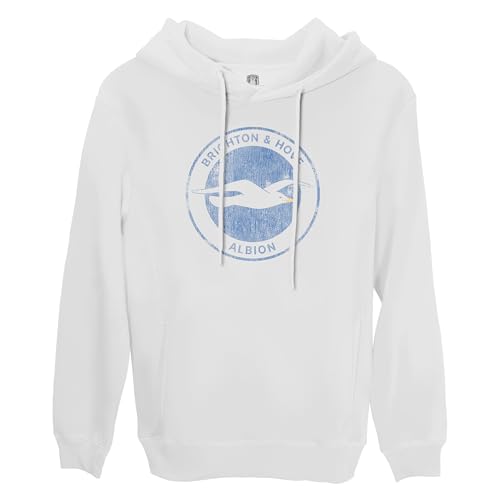 Brighton & Hove Albion Color Badge Fleece Pullover Hoodie - White