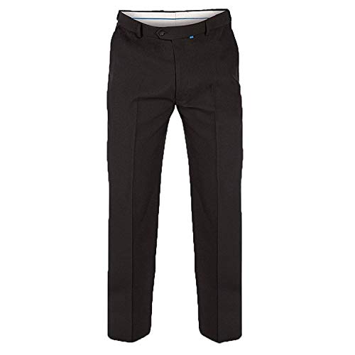 Duke London D555 Max Mens Adjustable Waist Trousers - 46" Inch Waist Short Leg - Black