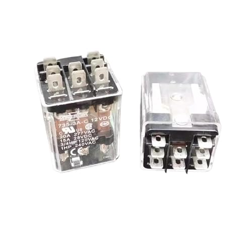 Relé electromagnético 735-3A-C 12VDC de 8 pines y 20A para control de automoción