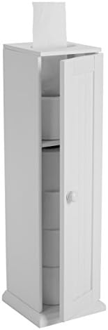 Premier Housewares 1600950 Toilet Roll Holders / Storage White Wood / Stand For 5 Rolls 20 x 20 x 65