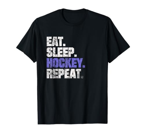 Eat Sleep Hockey Repeat Icehockey - Coach Puck Maglietta