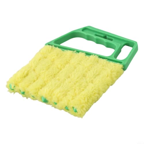 Cepillo limpiador de persianas venecianas de microfibra con rodillo desmontable para facilitar el aire acondicionado y quitar el polvo de persianas, apto para múltiples tipos de persianas (verde)