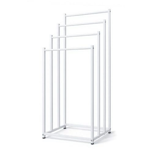 Image of OWLKELA 4 Tier Freestanding Towel Rail, Metal, White