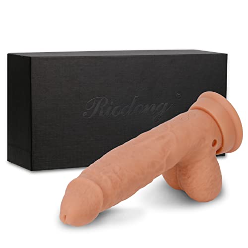 Remote Control Rotating Dildo with Suction Cup for Hand-Free, Liquid Silicone Vibrating Realistic Dildos with 7 Vibration Modes for Vagina G spot Stimulation, Vibrator Sex Toy for Women Solo Couple