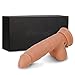 Remote Control Rotating Dildo with Suction Cup for Hand-Free, Liquid Silicone Vibrating Realistic Dildos with 7 Vibration Modes for Vagina G spot Stimulation, Vibrator Sex Toy for Women Solo Couple