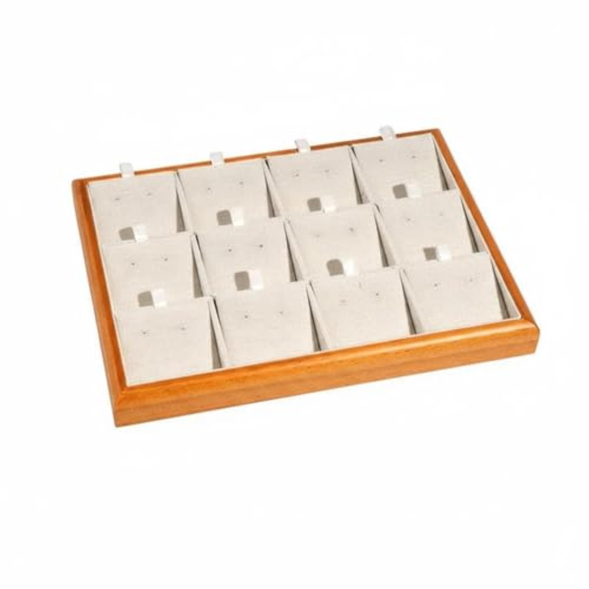 Solid Wood Frame Linen Band Holder Tray Jewelry Display Tray