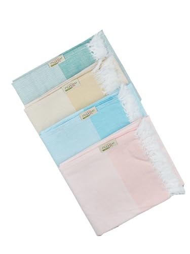 Image of RAMRAJ COTTON Pack Of 4 Cotton Bath Towel Set Crafted For Softness| Durability| And Comfortable Daily Use