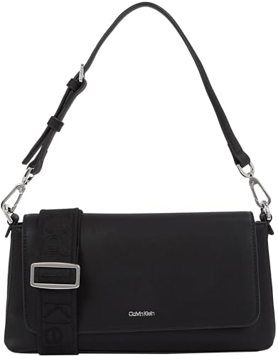 Calvin Klein Damen Schultertasche Must Convertible Abnehmbarer Träger, Schwarz (Ck Black), Einheitsgröße