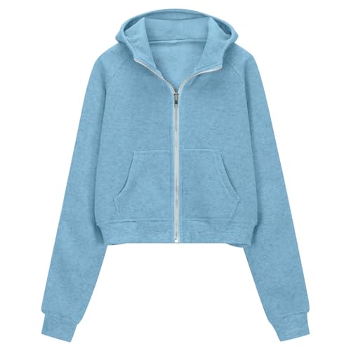 Girls Hooded Sweatshirts Casual Long Sleeve Zipper Open Front Hoodies Jacket Tops Teens Girls Clothes with Pockets4