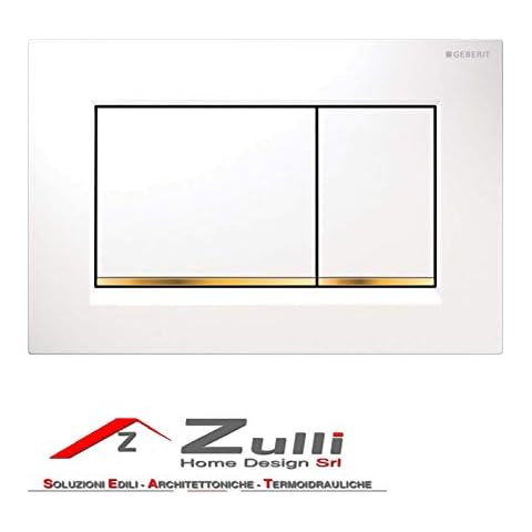 Geberit G115883KK1 Sigma 30 Dual Flush 1.6/0.8 GPF Actuator Plate White/Polished Gold Cover