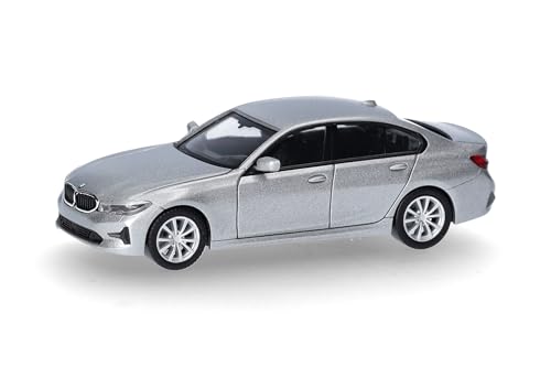 Herpa Coche en Miniatura BMW Serie 3 Berlina (G20), Plata Glaciar, Miniatura a Escala 1:87, artículo de colección, Made in Germany, Modelo de plástico
