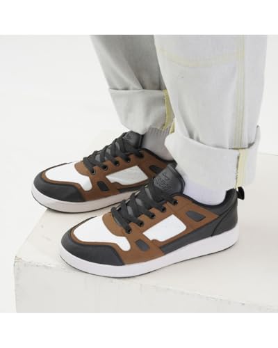 Image of ZAYDN ASH Sneaker Shoes for Men | Soft Cushioned Insole & Lightweight | Stylish Lace-Up Shoes with Causal Outfits | Trendy Sneakers | Shoes for Man | Low Top Sneaker Shoes Black Brown