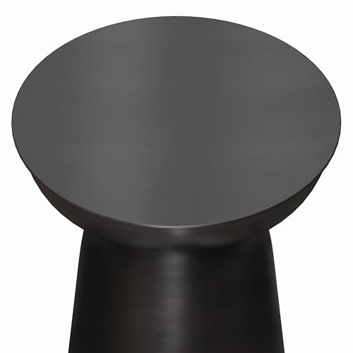 SIMPLIHOME Toby Metal Table - 17" Wide x 18" High Solid Iron Drum Accent Table in Antique Copper, Industrial Side or End Table for Living Room, Bedroom or Entryway with Sculptural Design, Assembled by SIMPLIHOME - Image 4
