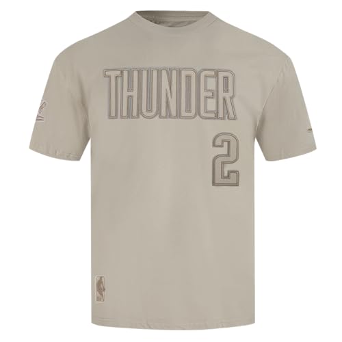 Pro Standard Mens NBA Oklahoma City Thunder Shai Gilgeous-Alexander #2 Neutrals Short Sleeve Tee Taupe XL