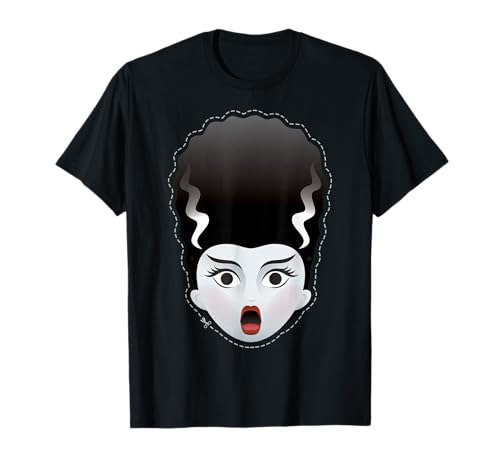 Universal Monsters Bride Of Frankenstein Cartoon Mask T-Shirt