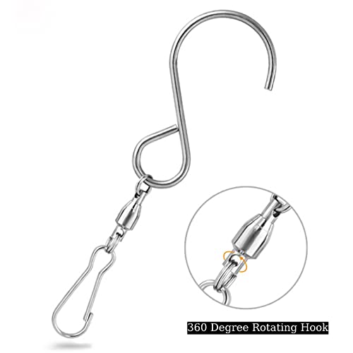6Pcs Swivel Hooks For Wind Spinners,Windsock Clip,Spinning Clips For Wind Chimes,Bird Feeder,Flower Pots,Solar Light,Mobile Spinner Motor,Plant Swivel Hook|360 Degree Rotating Replacement Spinner Hook #TOP4