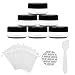 SumDirect 50Pcs 10Gram Empty Mini Plastic Cosmetic Containers, Sample Packing Portable Travel Bottle Pots for Cream Lotion, Make Up, Clear Pot Jars with Pressure Sensitive Films and Mini Spatula-Black