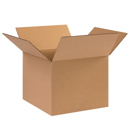 Image of BOX USA Shipping Boxes Small 10 inchL x 10 inchW x 8 inchH 25-Pack - Corrugated Cardboard Box for Moving, Mailing, Packing, Packaging and Storage