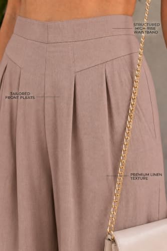 Image of Jawdrobe Women's Pure Cotton Flare Palazzo Pant | Wide Leg Trouser | Casual Office Wear | Relaxed Fit- Semi-Elastic High Waist