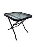 Havnyt Folding Outdoor Side Table Coffee Table Weatherproof Garden Patio Table Metal Black - Image 5