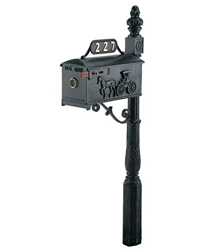 Amazon.com: GSi 227R Black Mailbox & Post System | Black Rust